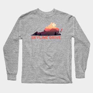 Skyline Drive Shenandoah Virginia Map Long Sleeve T-Shirt